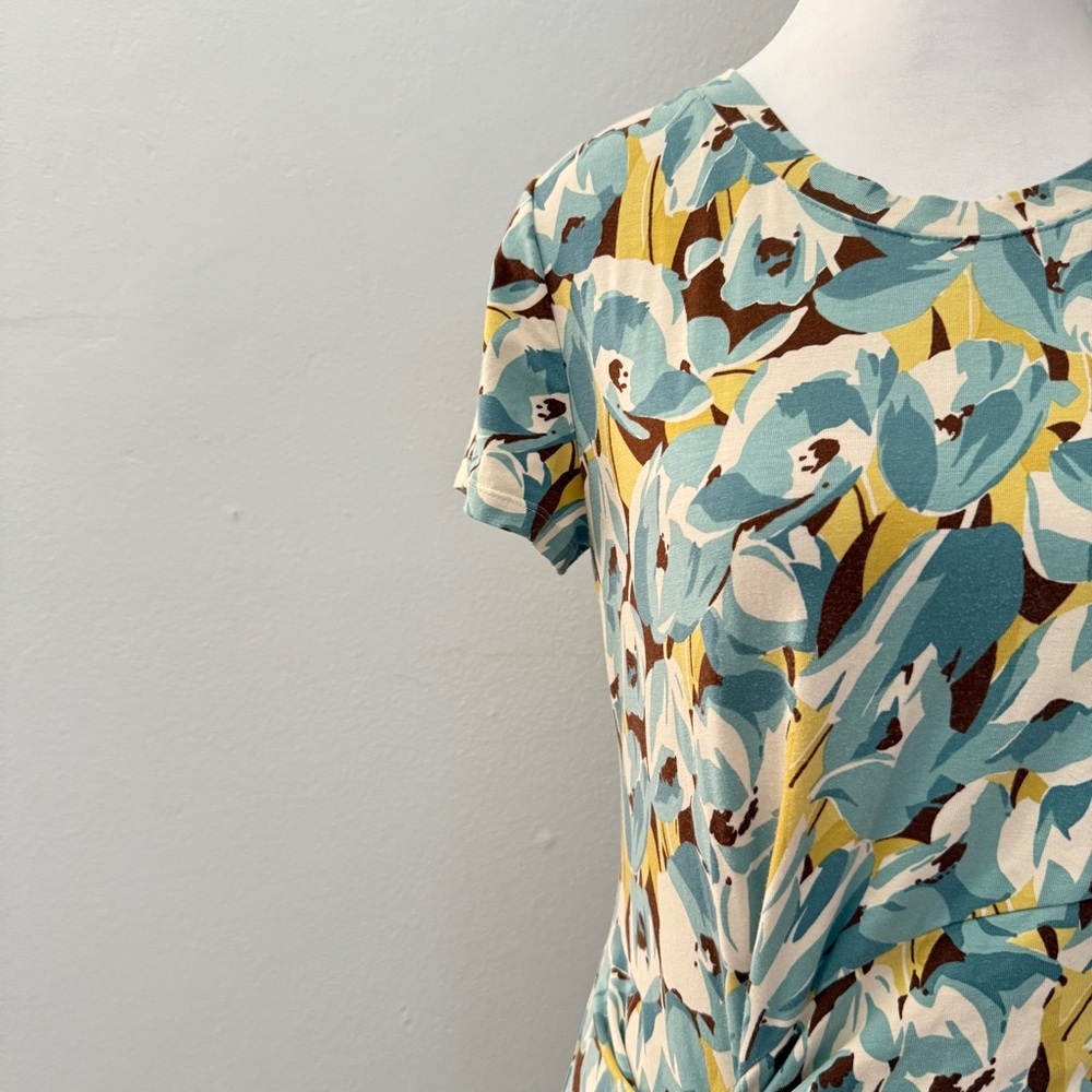 Lauren Ralph Lauren Floral Jersey Twist-Front Midi Dress Size Medium - Picture 8 of 16